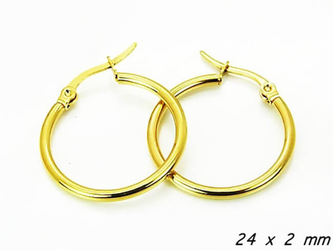 Čelične-naušnice-Gold Ring